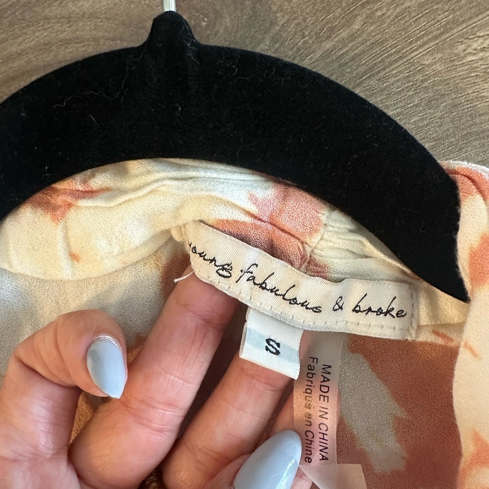 Young Fabulous & Broke Tie-Dye Jacket in Coral and Olive - Picture 5 of 5